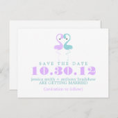 Flamingo Couple Wedding Save the Date Ankündigungspostkarte (Vorne/Hinten)