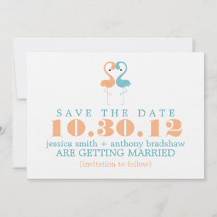Flamingo Couple Wedding Save the Date Einladung