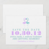 Flamingo Couple Wedding Save the Date Einladung (Vorne/Hinten)