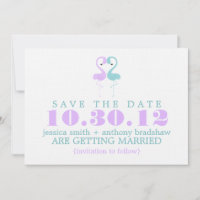 Flamingo Couple Wedding Save the Date