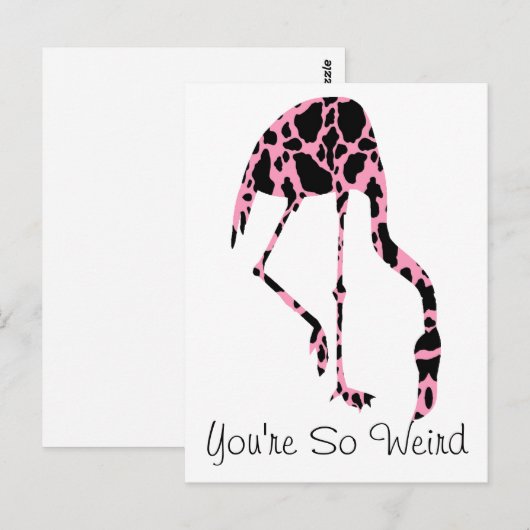 Flamingo Cow Spots Sie sind so komisch Postkarte (Vorne/Hinten)