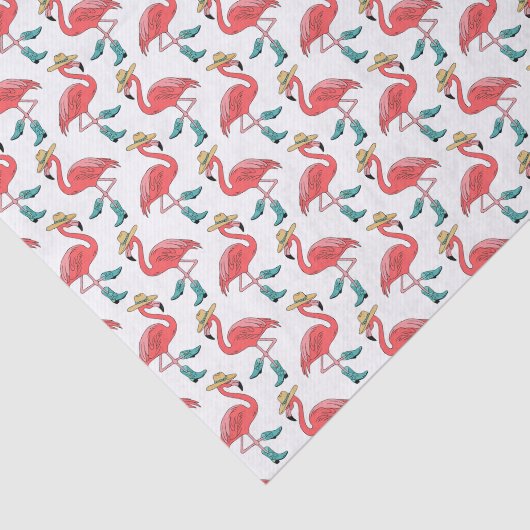 Flamingo Cowboy Boots and Hats Pattern Seidenpapier (Ausschnitt)