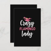 Flamingo - Crazy Flamingo Lady Geschenke Begleitkarte (Vorne/Hinten)