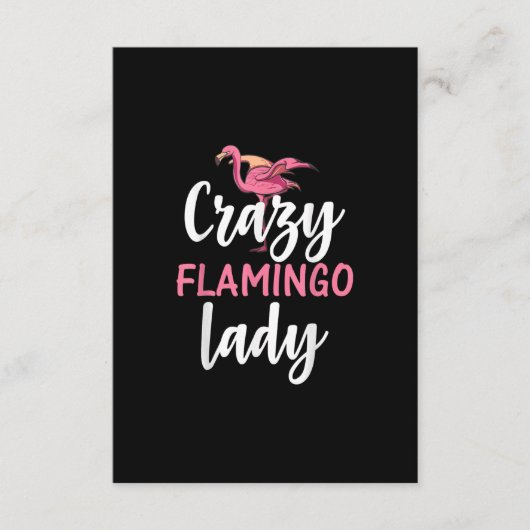 Flamingo - Crazy Flamingo Lady Geschenke Begleitkarte (Vorderseite)
