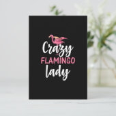 Flamingo - Crazy Flamingo Lady Geschenke Begleitkarte (Stehend Vorderseite)