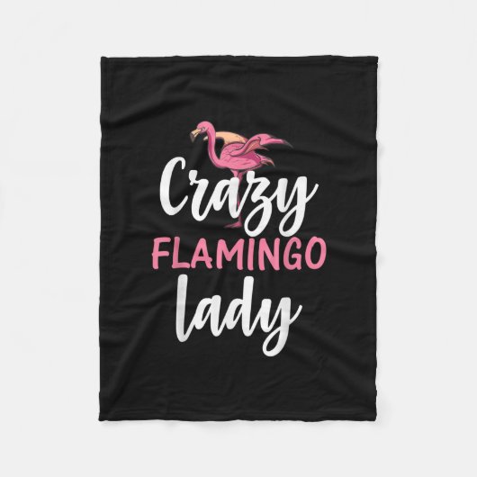 Flamingo - Crazy Flamingo Lady Geschenke Fleecedecke (Vorderseite)