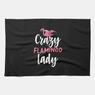 Flamingo - Crazy Flamingo Lady Geschenke Geschirrtuch