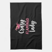 Flamingo - Crazy Flamingo Lady Geschenke Geschirrtuch (Vertikal)