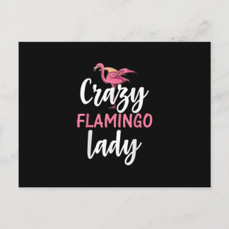 Flamingo - Crazy Flamingo Lady Geschenke Postkarte