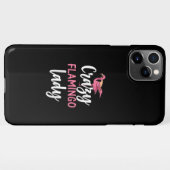 Flamingo - Crazy Flamingo Lady iPhone Hülle (Rückseite (Horizontal))