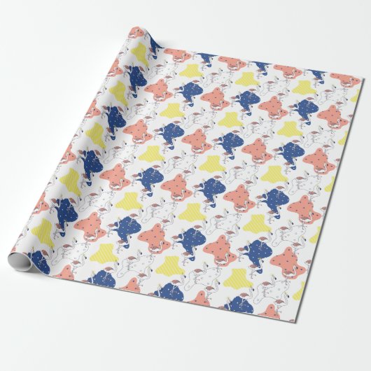 Flamingo Crown: Abstrakt Vintag nahtlos. Geschenkpapier (Ungerollt)