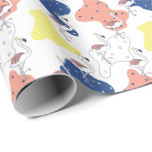 Flamingo Crown: Abstrakt Vintag nahtlos. Geschenkpapier (Rolleneckpunkt)