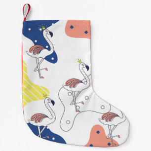 Flamingo Crown: Abstrakt Vintag nahtlos. Kleiner Weihnachtsstrumpf