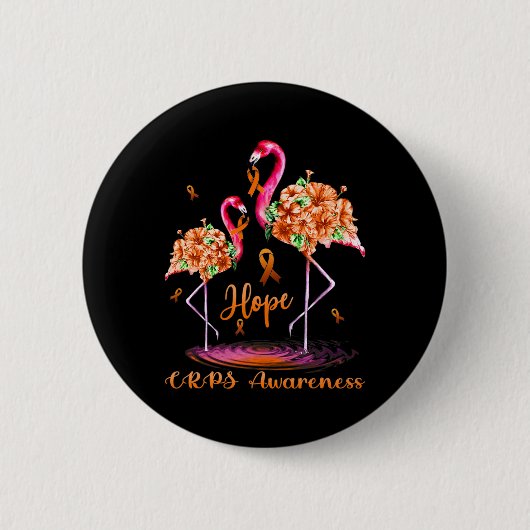 Flamingo Crps Bewusstsein Button (Vorderseite)