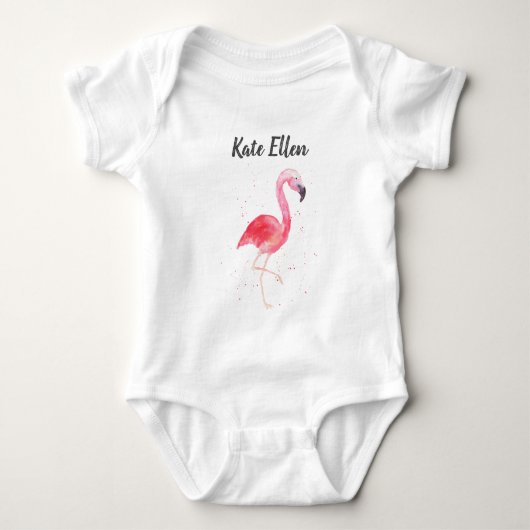 Flamingo Custom Baby Name Bodysuit Baby Strampler (Vorderseite)