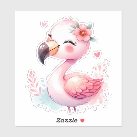 Flamingo Custom Cut Scrapbooking Sticker (Blatt)