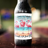 Flamingo Dance and Birthday Celebrate Party Bierflaschenetikett
