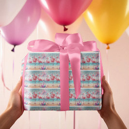 Flamingo Dance and Birthday Celebration Party Geschenkpapier