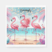 Flamingo Dance and Birthday Celebration Party Serviette (Vorderseite)