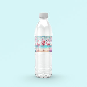 Flamingo Dance and Birthday Celebration Party Wasserflaschenetikett