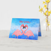 Flamingo Dance Liebe Karte (Gelbe Blume)