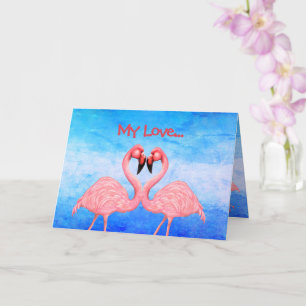 Flamingo Dance Liebe Karte
