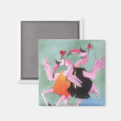 Flamingo Dance Magnet (Vorderseite/Rückseite)