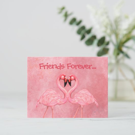 Flamingo Dance Postkarte (Stehend Vorderseite)
