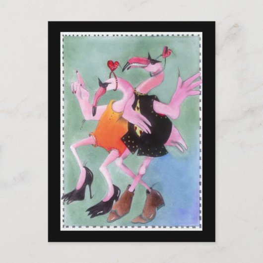 Flamingo Dance Postkarte (Vorderseite)