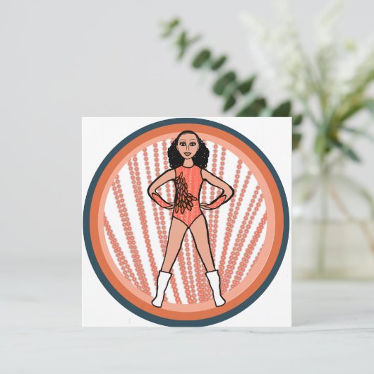 Flamingo Dancer B Feiertagskarte (Stehend Vorderseite)