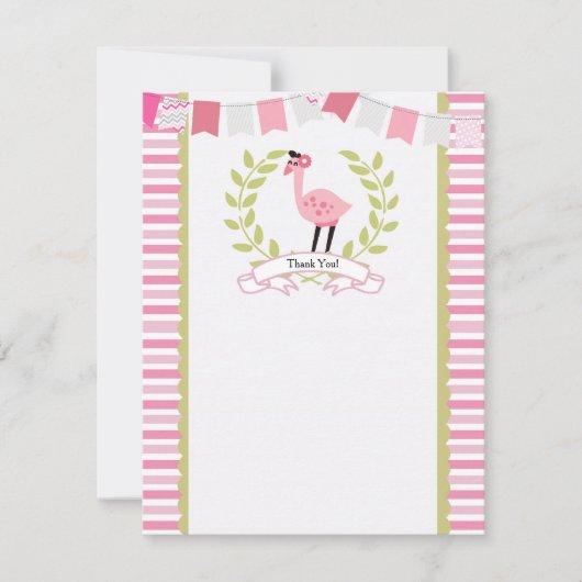 Flamingo danken Ihnen, *Can Personalize* zu Dankeskarte (Vorderseite)