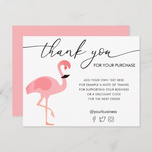 flamingo Dankeschön Karte (Vorne/Hinten)
