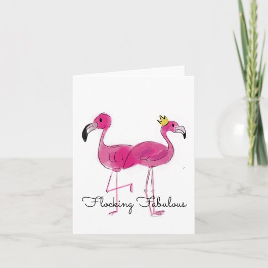Flamingo Dankeskarte (Vorderseite)