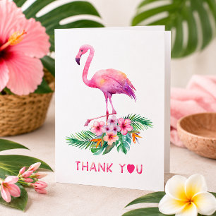 Flamingo Dankeskarten Rosa Tropische Babyparty Dankeskarte