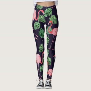 Flamingo Dark: Kleines Aquarellmuster. Leggings