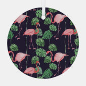 Flamingo Dark: Kleines Aquarellmuster. Ornament Aus Glas (Rückseite)