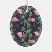 Flamingo Dark: Kleines Aquarellmuster. Ornament Aus Glas (Vorderseite Rechts)