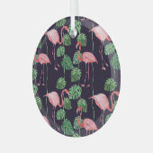 Flamingo Dark: Kleines Aquarellmuster. Ornament Aus Glas (Vorderseite links)