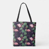 Flamingo Dark: Kleines Aquarellmuster. Tasche (Rückseite)