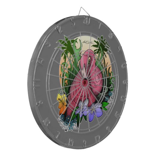 Flamingo Dartscheibe (Vorderseite Links)