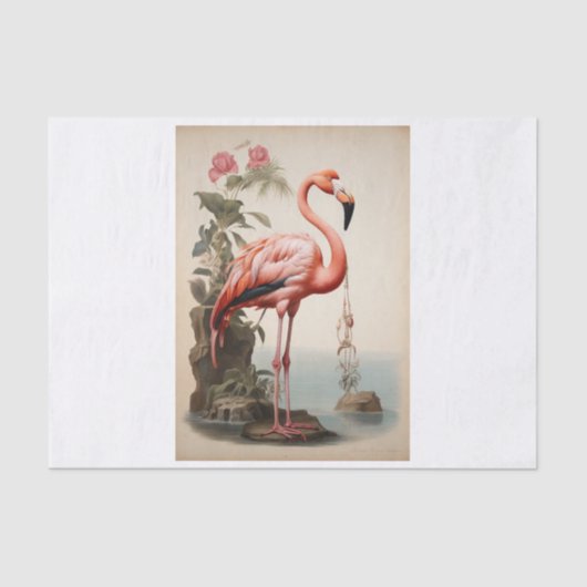 Flamingo decoupage tissue papier (Vorderseite)