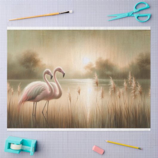 Flamingo Decoupage Tissue-Papier Seidenpapier (Basteln)