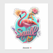 Flamingo Dekorieren mit lebhaften Stickern Aufkleber (Blatt)