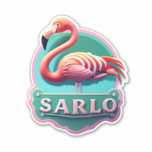 Flamingo Dekorieren mit lebhaften Stickern Aufkleber