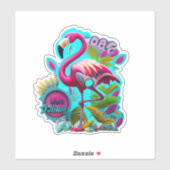 Flamingo Dekorieren mit lebhaften Stickern Aufkleber (Blatt)