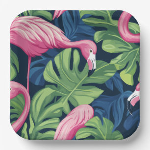 Flamingo Delight Paper Plate Pappteller