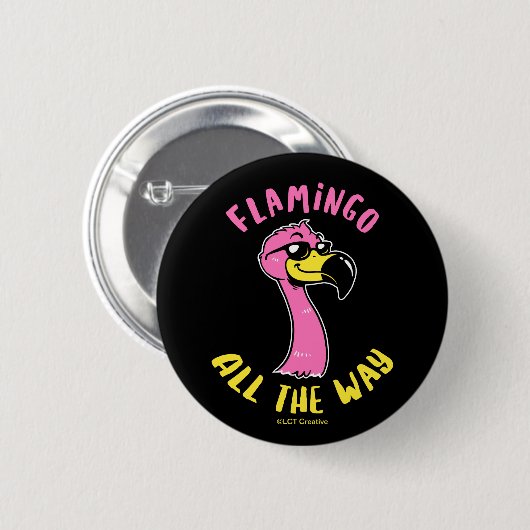 Flamingo der ganze Weg Button (Vorne & Hinten)