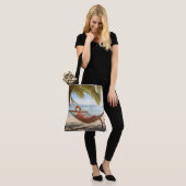 Flamingo, der in einer tropischen Strand-Hängematt Tasche (Am Model)