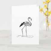 Flamingo Design Karte (Gelbe Blume)