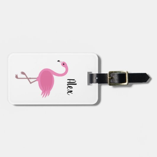 Flamingo Design Luggage Tag Gepäckanhänger (Vorderseite horizontal)